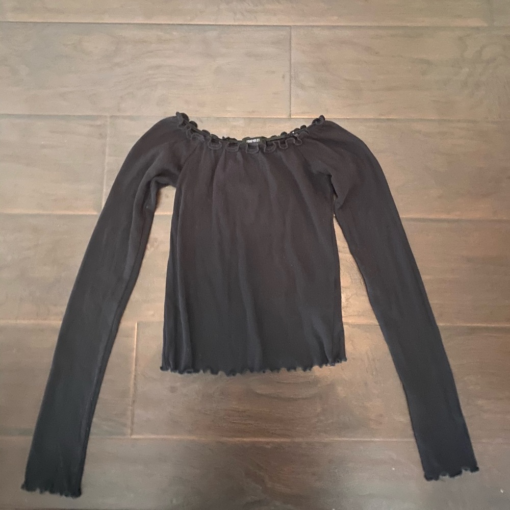 Forever 21 Off The Shoulder Long Sleeve Top